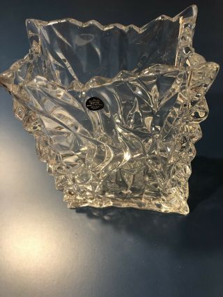 Rosenthal Studio Line Crystal Bag Vase 9” Made In Germany 24 Lead Crystal
