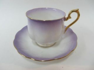 Royal Albert Teacup & Saucer Rainbow Series Purple Hampton Style Gold Gilt