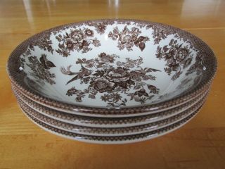 Set Of 4 Asiatic Pheasant Brown By Royal Stafford Cereal Bowls
