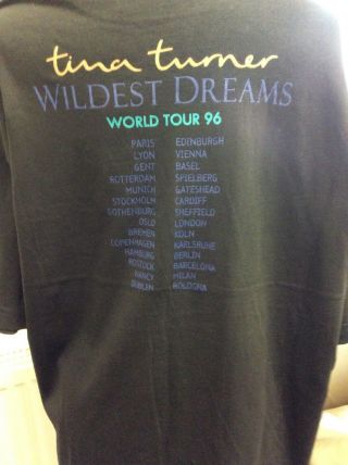 Tina Turner Wildest Dreams Tour T - shirt.  Black.  X - large 2
