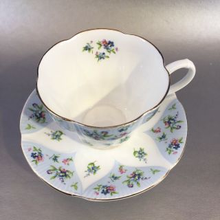 Royal Albert Debutante Romance Blue Bone China Tea Cup Saucer England Teacup 4