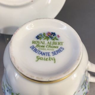 Royal Albert Debutante Romance Blue Bone China Tea Cup Saucer England Teacup 6