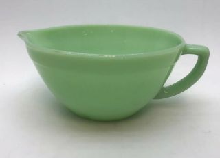 Vintage Fireking Jadeite Green Batter Bowl W/ Pour Spout And Handle