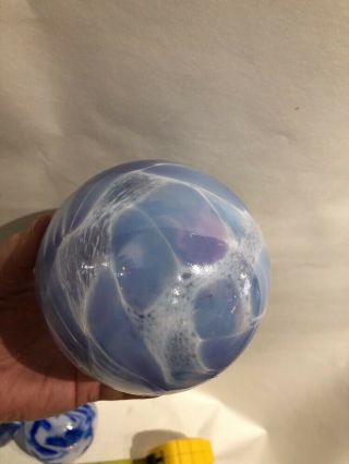 Hand Blown Studio Glass Orb Ornament Garden Decor 1 to 3 Available Blue 4