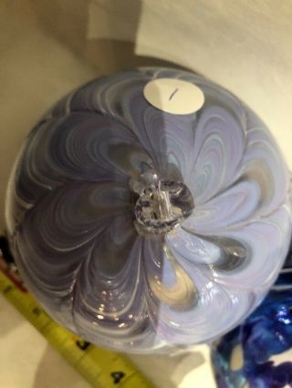 Hand Blown Studio Glass Orb Ornament Garden Decor 1 to 3 Available Blue 5