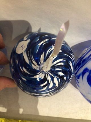 Hand Blown Studio Glass Orb Ornament Garden Decor 1 to 3 Available Blue 8