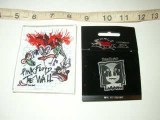 Pink Floyd The Wall Embroidered Patch And Division Bell Metal Pin