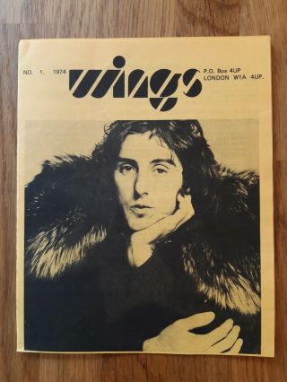 Beatles Paul Mccartney Wings Official Fun Club No.  1 Newsletter 1974 Rare