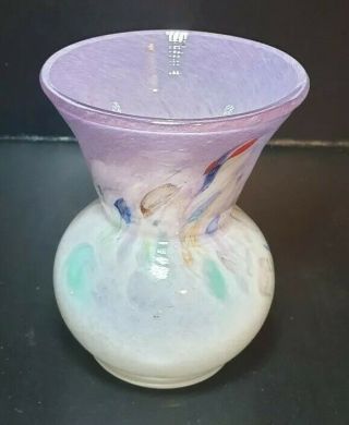 Monart/vasart/strathearn Perthshire Scottish Thistle Glass Vase In Lilac