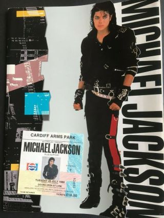 Michael Jackson - 1988 Cardiff Gig Ticket And 