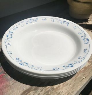 Corelle Provincial Blue Rimmed Soup Bowls (4) NOS 5