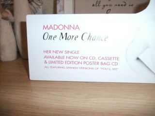 (-) RARE MADONNA ONE MORE CHANCE STAND CD LP MC SMALL COUNTER STANDEE PROMO 3