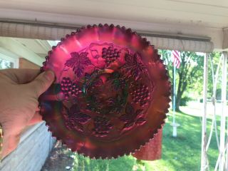 Northwood Carnival Glass Amethyst Grape and Cable Variant Plate 2