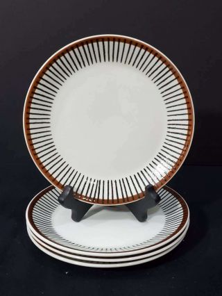(4) Mid Century Gustavsberg Stig Lindberg Spisa - Ribb Bread & Butter Plates,  1