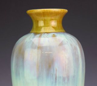 Antique Fulper Arts Crafts Green Brown Flambe Glaze Ceramic Art Pottery Vase SMJ 2