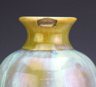Antique Fulper Arts Crafts Green Brown Flambe Glaze Ceramic Art Pottery Vase SMJ 3