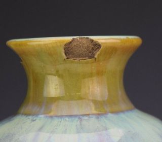 Antique Fulper Arts Crafts Green Brown Flambe Glaze Ceramic Art Pottery Vase SMJ 4