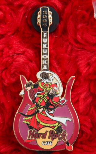 Hard Rock Cafe Pin Fukuoka Warrior Guitar Samurai Ninja Martial Arts Hat Lapel