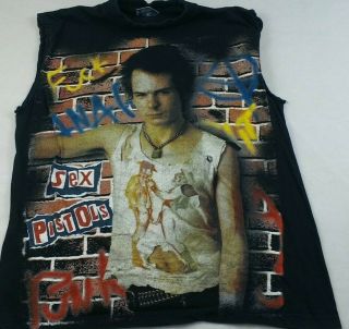 Sex Pistols Cut Sleeve - Sid Vicious Wearing Cowboys T - Shirt Size M (t149
