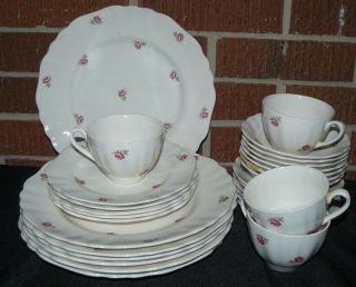 Vintage 29 Piece Set J&g Meakin Sol China Dinnerware Service For 4,  Red Rose