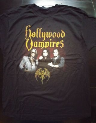 Hollywood Vampires Shirt Xtra Large Joe Perry Alice Cooper & Johnny Depp