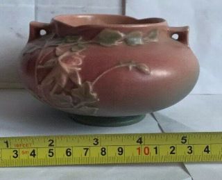 Antique Roseville Pottery - Pink Jardiniere Planter 655 - 3 - 1940s