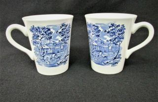 Liberty Blue Staffordshire Coffee Mugs/cups {lot Of 2},  Monticello Design