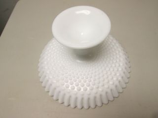 Fenton Hobnail White Milk Glass Footed Pedestal Bowl Centerpiece Fruit Ridged 4