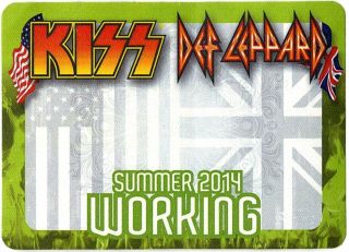 Kiss Authentic 2014 40th Anniversary Tour W/ Def Leppard Satin Backstage Pass