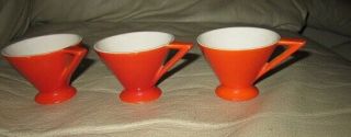 Vintage/mid - Century Tricorne By Salem Espresso/demi - Tasse Cups – Set Of Three