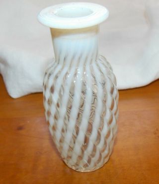 Antique French Opalescent Reverse Swirl Perfume Scent Parfume Bottle