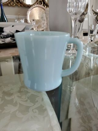Vintage Fire King D Handle Coffee Cup Mug Azurite Delphite Blue Oven Ware Usa