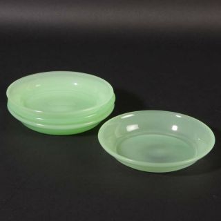 4 Cenedese Murano Opaline Glass Plates Fine Light Green Collectable Italy Teller