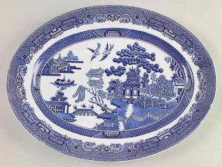 Johnson Brothers Willow Blue 12 " Oval Serving Platter 1173248