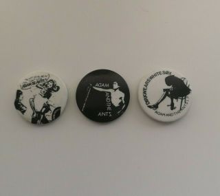 Vtg Adam And The Ants Badge Bundle - Dirk Wears White Sox/antmusic For Sex People