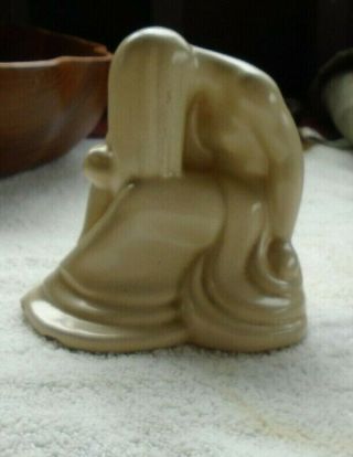 Frankoma Pottery Bookend Weeping Lady Tan ? Cream Ada Nude