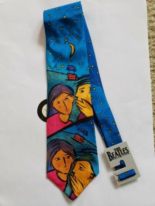 Vintage 90s Beatles Do You Want To Know A Secret 1991 Silk Neck Tie