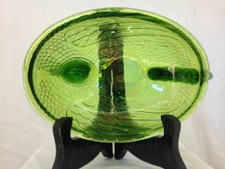 Indiana 7 Inch Lime/Emerald Green Carnival Hen On Nest Glass Covered Candy Dish 6