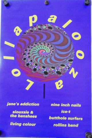 Lollapalooza / Orig.  Tour Poster - Janes Addiction,  Ice - T / Cond.  23 X 35 "