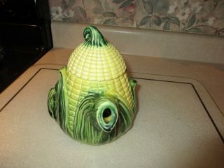 STANFORD WARE CORN POTTERY 32 OZ LIDDED TEAPOT 7.  5 INCHES TALL EUC 4