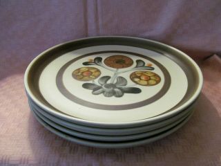 Denby,  England,  Stoneware - Mayflower Pattern,  4 Dinner Plates - Vgc