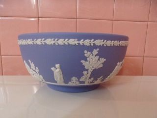 Wedgwood Blue Jasperware Bowl 3 1/2 X 8 "