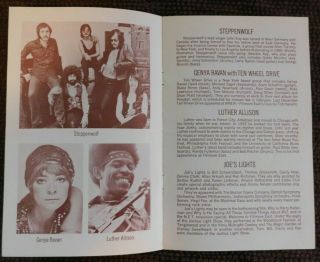 Fillmore East Program Feb 5 - 6,  1971 STEPPENWOLF,  Ten Wheel Drive & Luther Allison 2