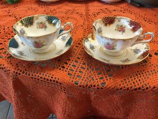 Royal Albert Empress Series Cleopatra And Catherine Cups And Saucers