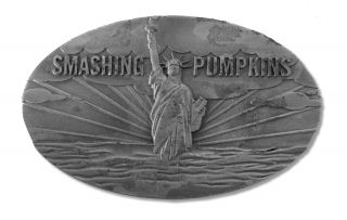 Smashing Pumpkins Statue Of Liberty Engraved Metal Oval Belt Buckle