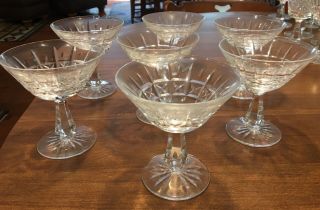 Waterford Crystal Lismore Tall Champagne Sherbert Glasses - Set Of 7
