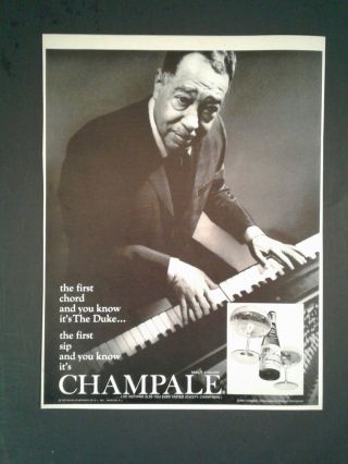 1967 Duke Ellington Music Memorabilia Records Champale Malt Liquor Photo Art Ad