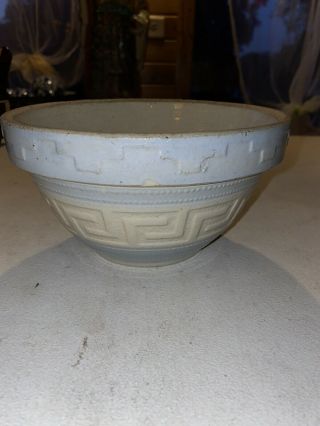 7 " Redwing Stoneware Greek Key Blue & White Mixing Bowl