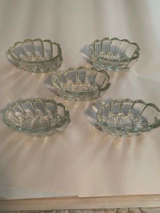 Vintage Heavy Crystal Clear Glass Silverware Fork Spoon Holder / Spoon Rest