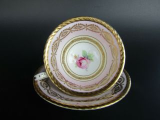 Vintage Double Warrant Paragon Teacup And Saucer - Pink With Rose On Bottom